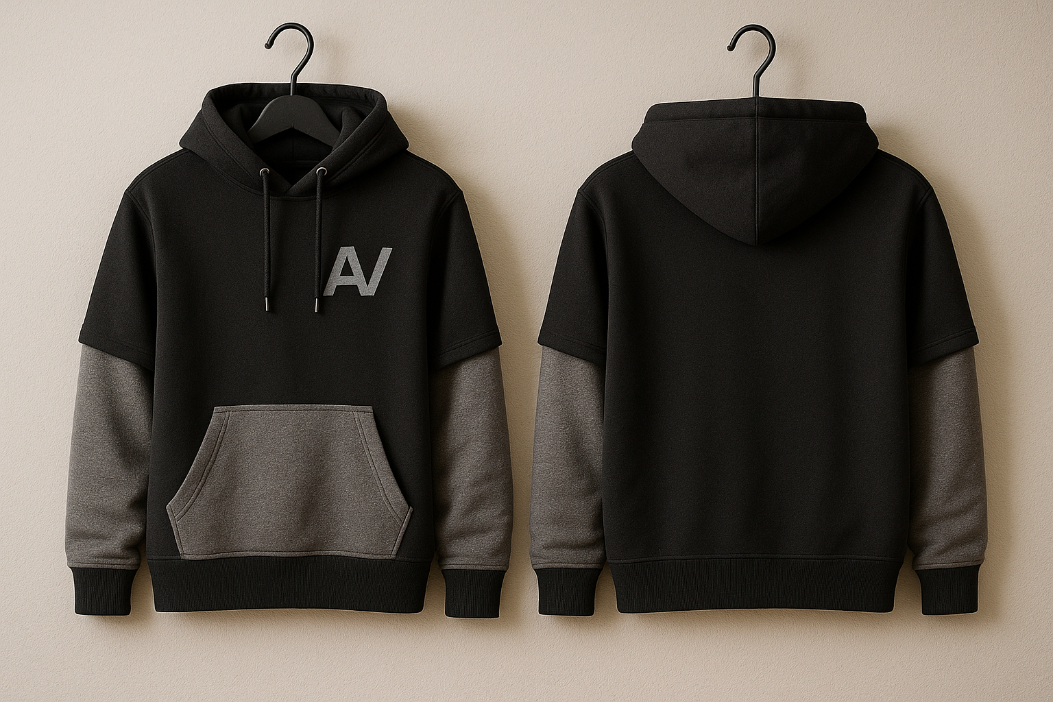 Black Gray Hoodie