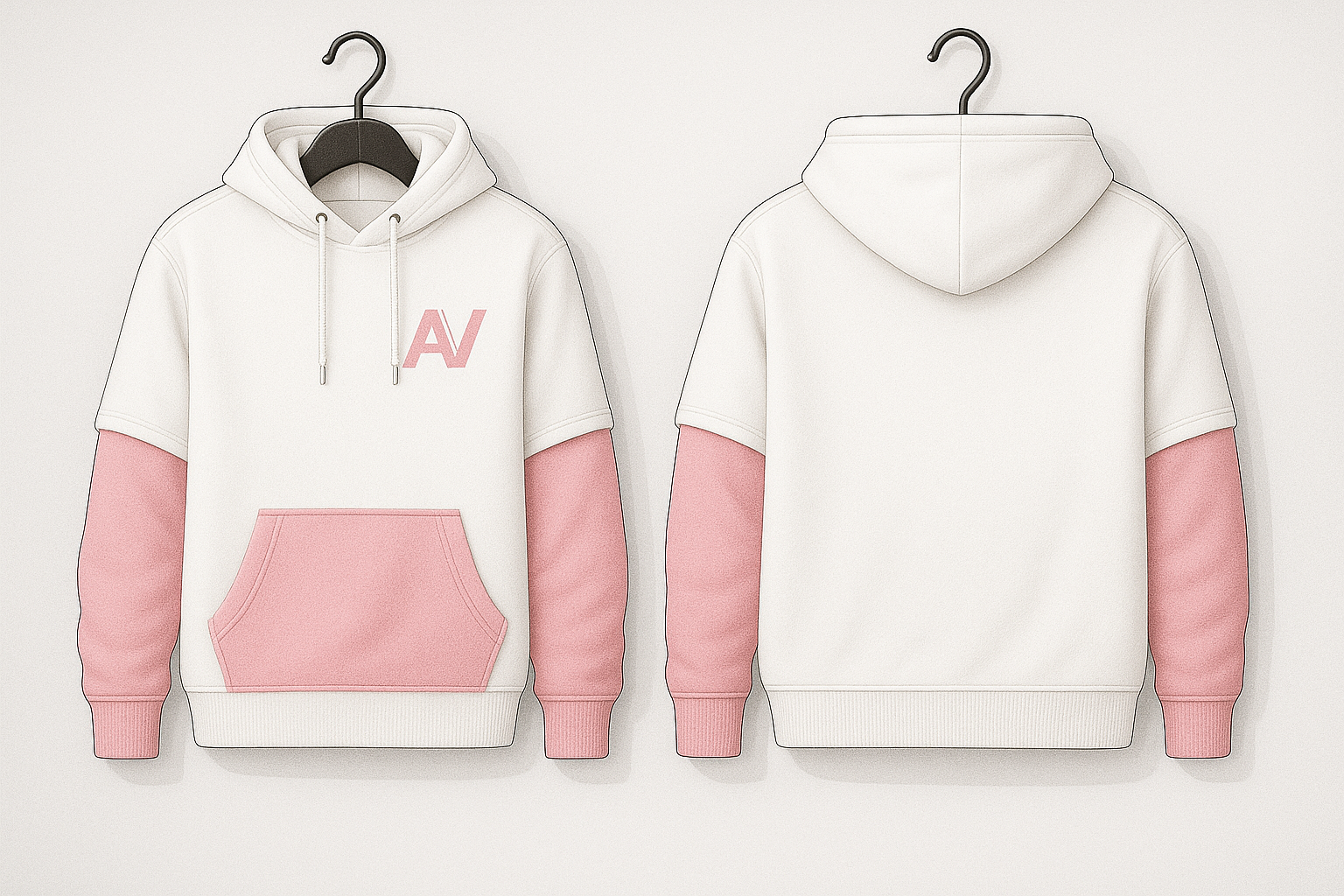 White Pink Hoodie